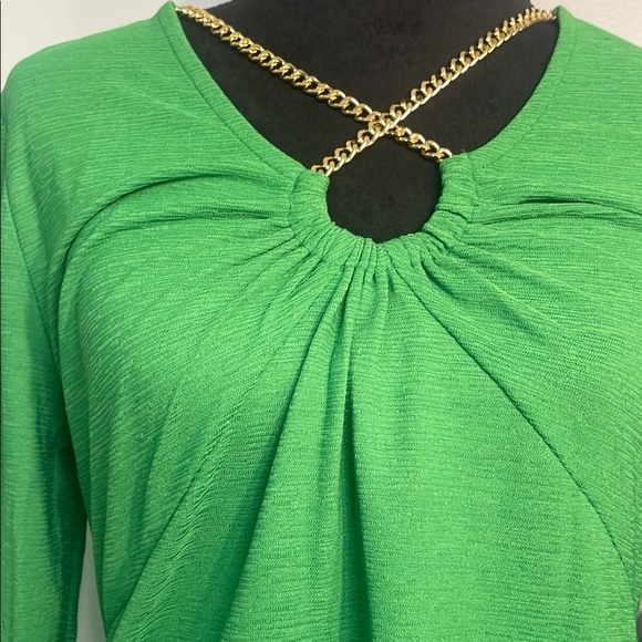 MICHAEL Michael Kors Green Ruched Long Sleeve Blouse - Picture 8 of 8